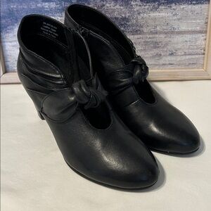 David Tate oxford heels leather ankle Boots retro booties Side zip like NEW